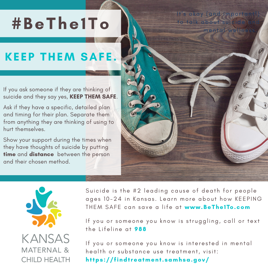 Keep them safe graphic - teal and white